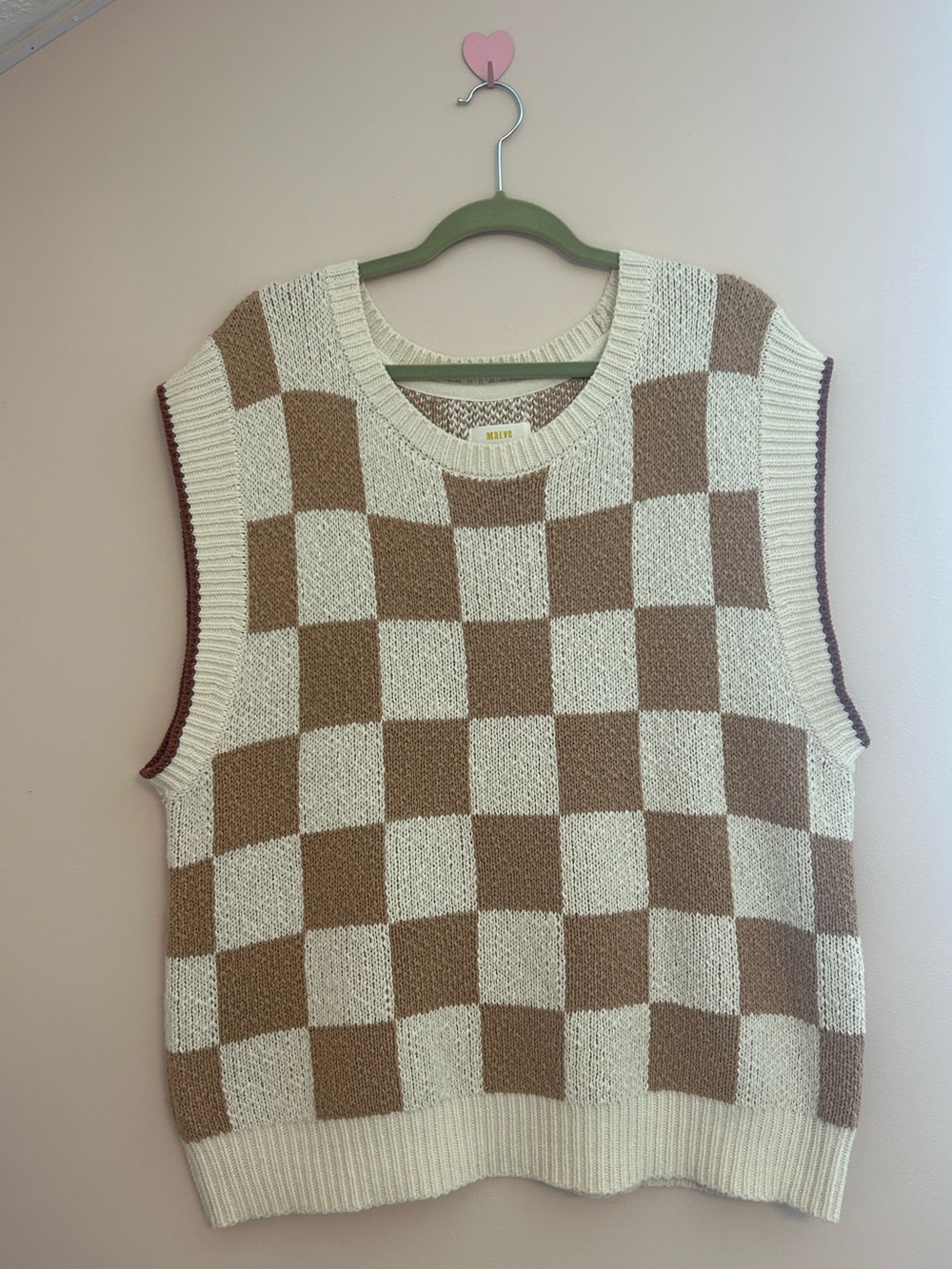 Anthropologie Checkerboard Sweater Vest